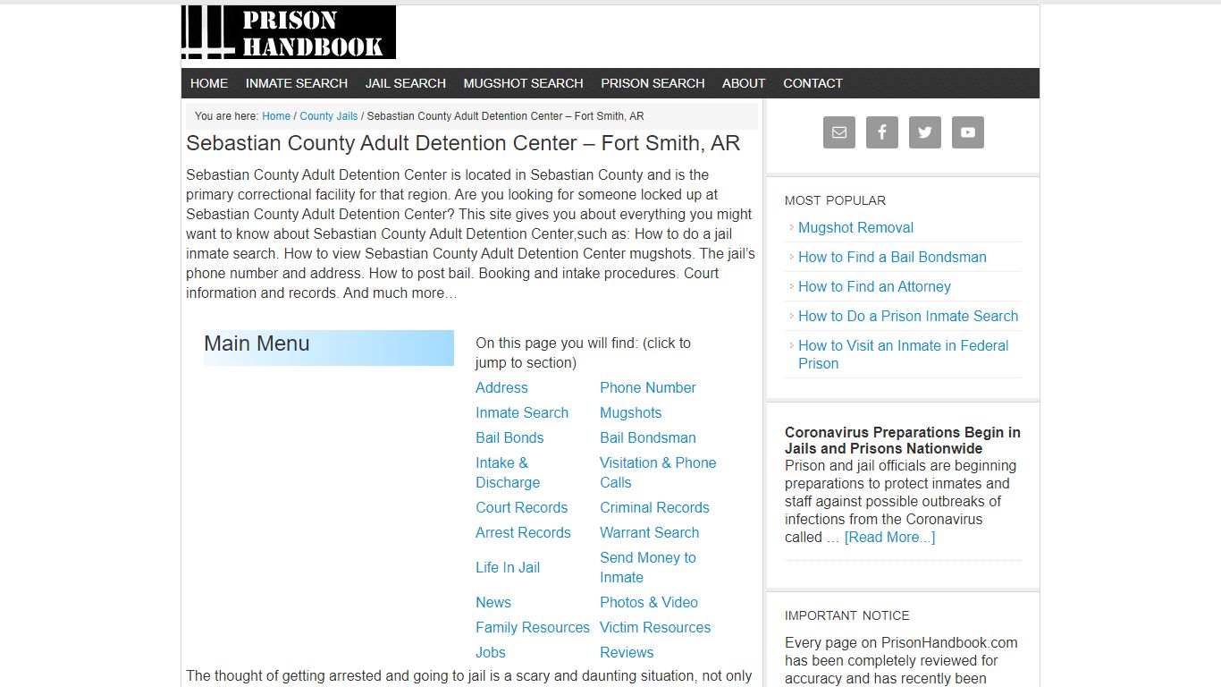 Sebastian County Adult Detention Center – Fort Smith, AR